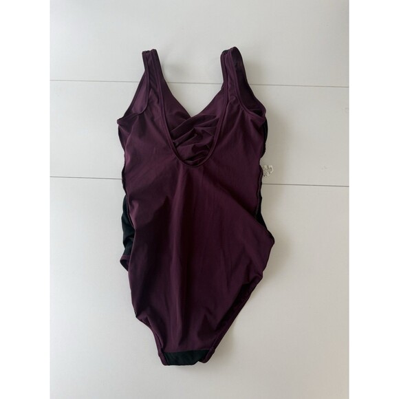 L.L.Bean Cross Front One Piece Swimsuit Size 12 purple - Picture 10 of 12